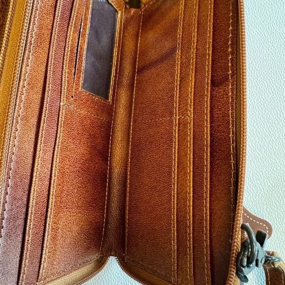 Suede Bootstitch Western Purse Clutch Wallet Crossbody NEW Fast Ship - Picture 7 of 9